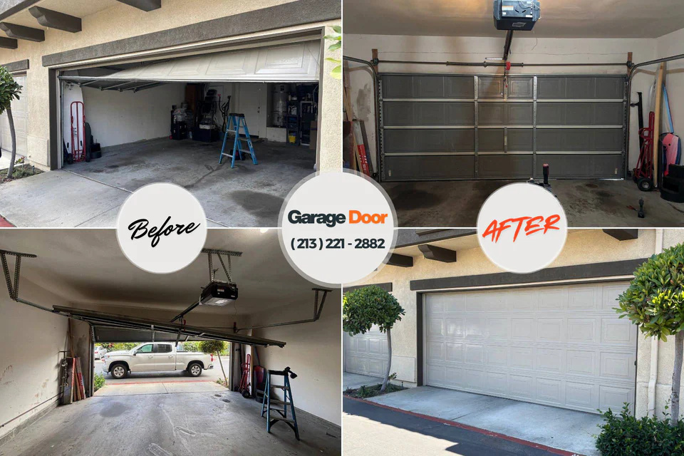 Before and after: garage door repair Shell Valley, ND